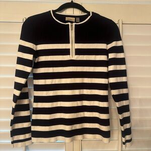 Dark Blue and White Striped Sweater